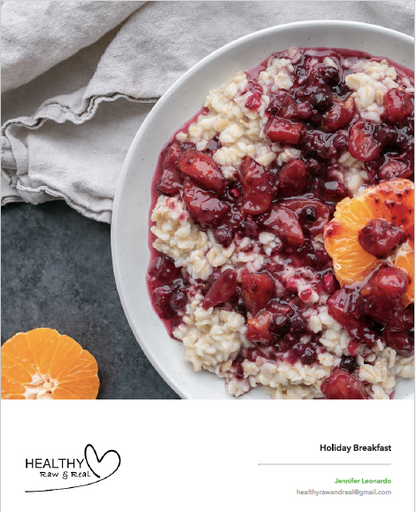 25 Page Plant Based Gluten Free Holiday Breakfast  e-Book