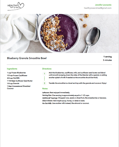 25 Plant Based Gluten Free Smoothie Recipe e-Book